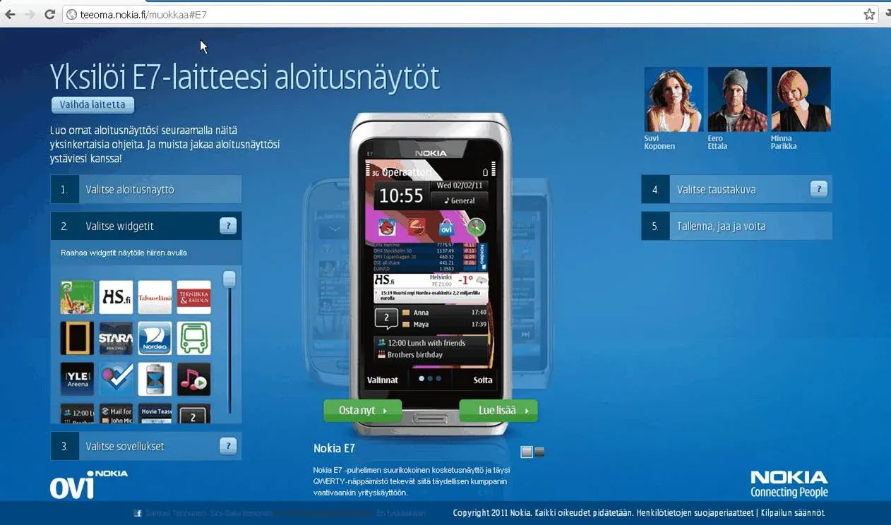 An influencer-led Nokia campaign. The celebrities revealed what apps and backgrounds they have on their phones and you c